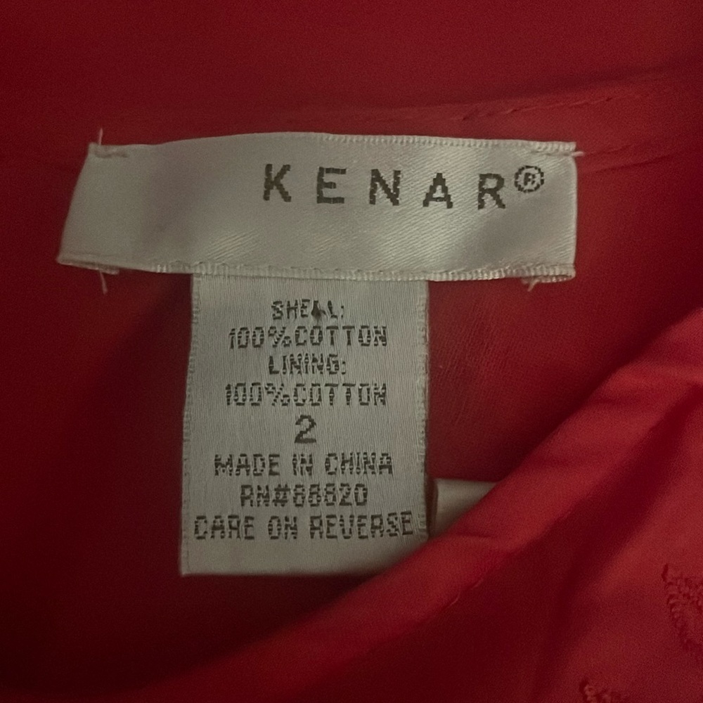 Kenar Eyelet Shift dress scallop hem size 2 coral color - Picture 6 of 6